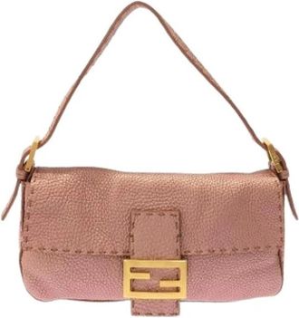 Fendi Pre-owned Mini Shoulder Bag - Dames - Vintage Mini Tas - Roze - ONE Size - Leer - Vintage