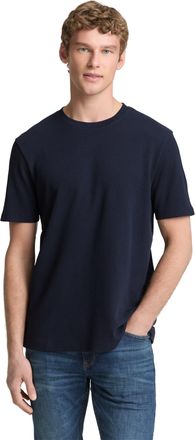 Tom Tailor Denim T-Shirt TOM TAILOR DENIM, Herren, Gr. XXL, sky captain blau, Single Jersey, Obermaterial: 60% Baumwolle, 40% Polyester, unifarben, regular fit normal,