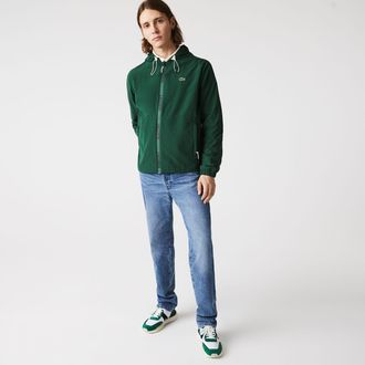Lacoste Mens Water-Resistant Bomber Jacket in Green - Size Small/Medium