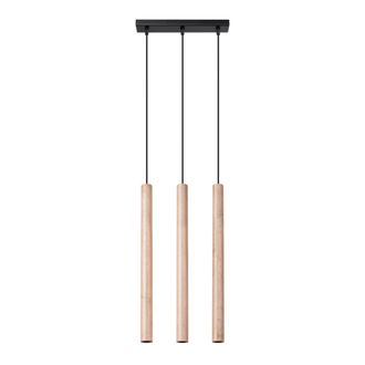 Sollux Lighting L&aacute;mpara de techo madera acero/madera alt. 110 cm