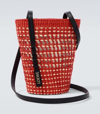 Loewe Paulas Ibiza leather-trimmed shoulder bag