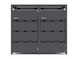 VENTE-UNIQUE.COM Caseta para basura metal gris antracita