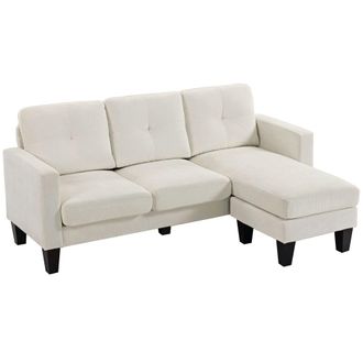 HOMCOM Sof&aacute; chaise longue 186x130x84 cm crema