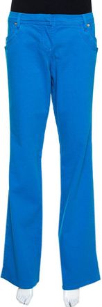 Roberto Cavalli Blue Stretch Cotton Straight Leg Jeans