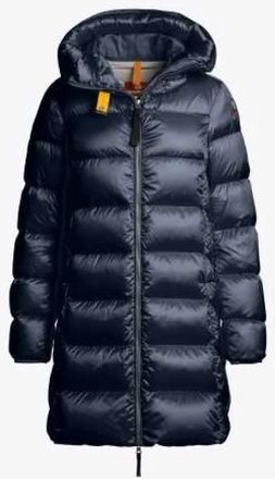 Parajumpers Blauw Navy Marion Lange Pufferjas - Dames - Gewatteerde jassen - Blauw - M - Satijn - Jassen