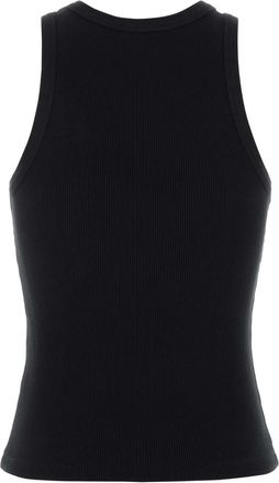 Givenchy Womens Logo-Embroidered Stretch Cotton Tank Top Black Elastane Sweater