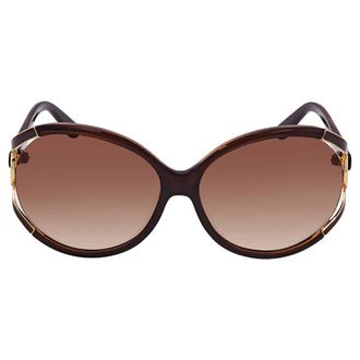 Ferragamo Salvatore Ferragamo Brown Gradient Round Ladies Sunglasses SF600S 220 61