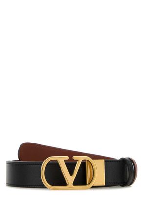 Valentino Garavani Black Vlogo Reversible Belt