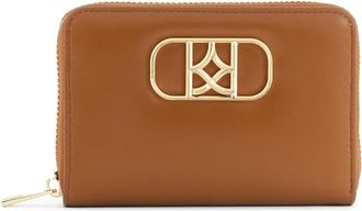 Kazar Accessoires, Dames, Bruin, ONE Size, Leer, Lichtbruine portemonnee met decoratief monogram