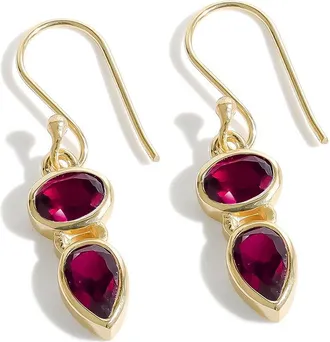 Tiramisu Plated 3.88 Ct. Tw. Lab-Grown Ruby Dangle Earring