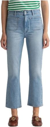 GANT Crop Flare Jeans - Dames - Cropped Jeans - Blauw - W30 - Katoen - Jeans