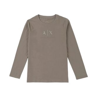 A|X Armani Exchange Long Sleeve Tops, female, Brown, Size: M Armani Exchange T-shirts and Polos Brown