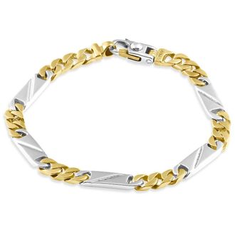 Pompeii3 Mens Figaro link 14k Gold (22gram) or Platinum (36gram) 6mm Bracelet 8.5