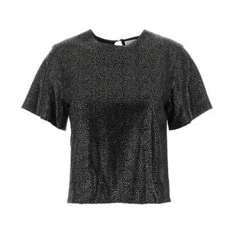 Giuseppe Di Morabito Blouses, female, Black, Size: S Embellished Viscose T-shirt