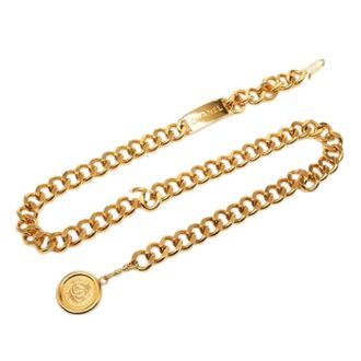 Chanel Pre-owned Belts, female, Yellow, Size: ONE SIZE Pre-owned Medallion Chain-Link Belt