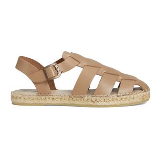 FLY London SOWA551FLY Brooklyn Leather Womens Espadrilles Sandals - Taupe - Size:UK 5
