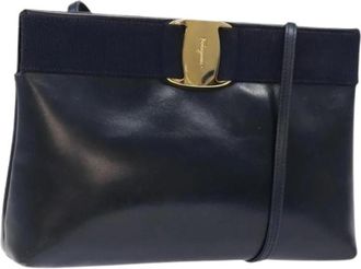 Ferragamo Tweedehands leren schoudertassen - Dames - Vintage Schoudertas - Zwart - ONE Size - Leer - Vintage