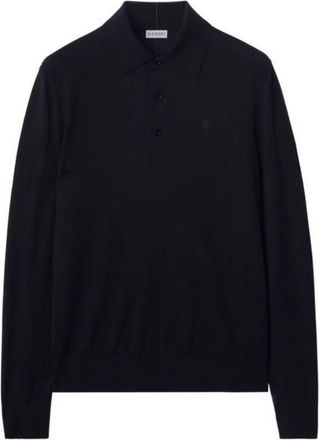 Burberry Logo Embroidered Long-Sleeved Polo Shirt, Size Small