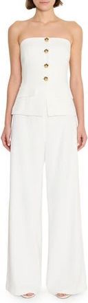 Amanda Uprichard Yadira Strapless Jumpsuit in Ivory at Nordstrom Rack, Size X-Large