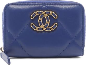 Chanel Portamonete trapuntato con logo CC 2021 - Blu