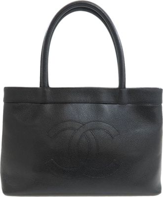 Chanel Black Leather Tote Bag (Pre-Owned)