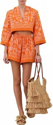 Zimmermann Solstice Towelling Top In Orange