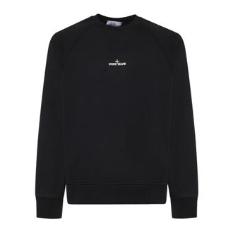Stone Island Katoenen sweater met ronde hals - Heren - Sweatshirts - Zwart - XL - Katoen - Hoodies & sweatvesten