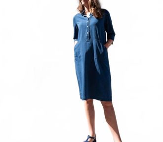 Bibico Tara Shirt Dress In Textured Denim