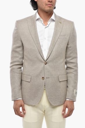 Corneliani CC COLLECTION Giacca in Misto Lino con Tasche ad Aletta Corneliani