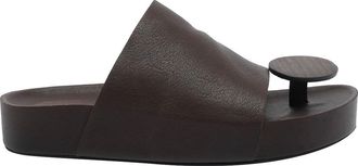 Uma Wang Brown Round Slide Sandals