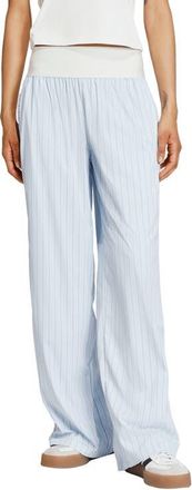 adidas Originals Stripe Wide Leg Pant in Crystal Sky/Ambient Sky at Nordstrom, Size X-Small