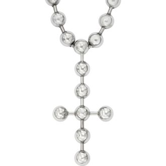 Diesel Ball Chain Single Cross Pendant Necklace in Silver at Nordstrom