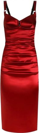Dolce & Gabbana Draped Satin Midi Dress - Womens - Spandex/Elastane/Polyamide/Acetate/Spandex/ElastaneSilk