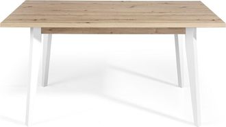 Pondecor Interiorismo Mesa comedor HANOVER sobre en MDF roble y patas blanco mate