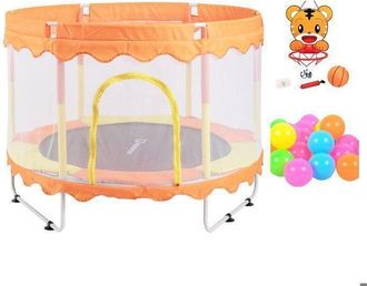 OEM Foxsport Trampol&iacute;n Para Ni&ntilde;os, 150&times;150&times;110cm, Equipado Con Una Canasta Y Pelotas De Pl&aacute;stico, Coj&iacute;n De Rebote, Carga 100kg