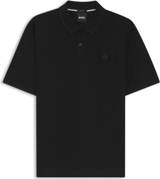 BOSS Cotton-piqu&eacute; polo shirt with Double B monogram