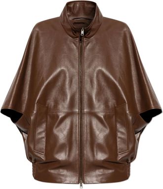 Balenciaga Jassen, Dames, Bruin, S, Cooon High-Collar Bomber Jacket