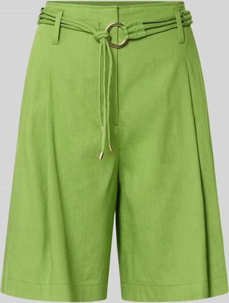 Marc Cain Wide Fit Shorts aus Leinen-Mix mit Viskose-Anteil in Grass, Gr&ouml;&szlig;e 34