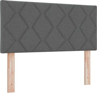 vidaXL Headboard with led Strip Lights Adjustable Grey 90 cm Fabric Vidaxl