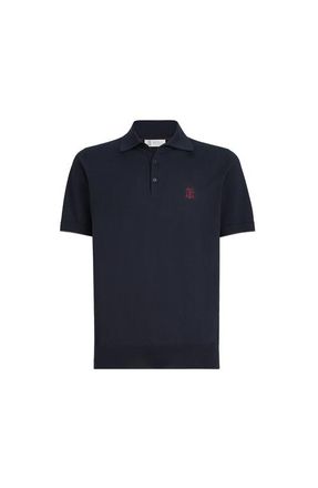 Brunello Cucinelli Lightweight knit Polo in Navy Blue at Nordstrom, Size 58 It