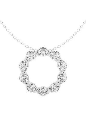 Badgley Mischka 14K White Gold Lab Grown Diamond Circle Pendant Necklace at Nordstrom Rack