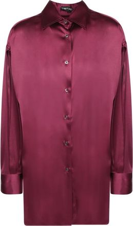 Tom Ford Bordeaux T-shirt & Polo Collectie - Dames - Overhemden - Paars - 2XS - Overhemden