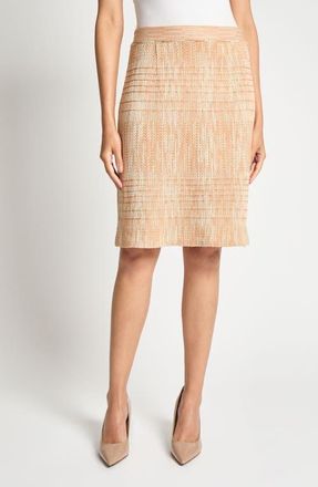 Misook Heritage Fit M&egrave;lange Pencil Skirt in Baked Clay/Biscotti/Aquatic at Nordstrom, Size Small