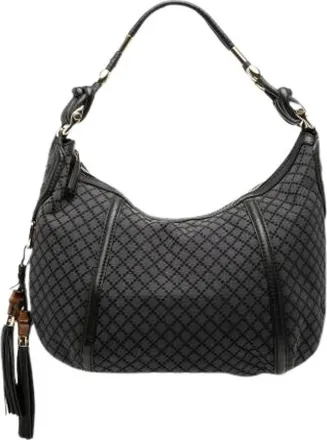 Gucci Pre-owned Shoulder Bags, female, Gray, Size: ONE SIZE Pre-owned Techno Horsebit Bag