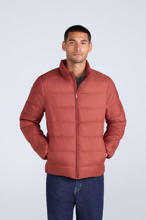 Mountain Warehouse Mens Lightweight Down Jacket Water Resistant Zip Up Hooded Puffer Winter Coat Red