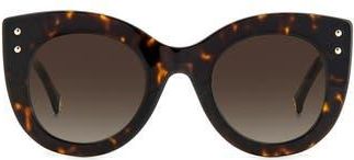 Carolina Herrera 50mm Cat Eye Sunglasses in Havana White at Nordstrom Rack