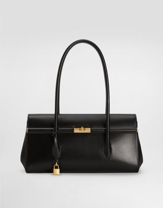 Dolce & Gabbana Marlene Handbag In Palmellato Calfskin - Woman Handbags Black Onesize