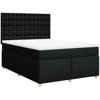 vidaXL Vidaxl - Cama Box Spring Con Colch&oacute;n Tela Negro 140x200 Cm