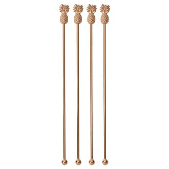 Paderno Pineapple Cocktail Palette Cm 20 Pack of 4 Pcs, Stainless Steel, Copper