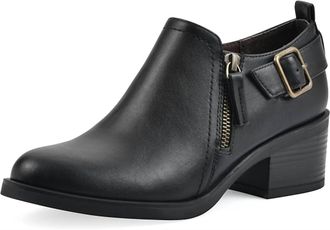 White Mountain Womens Curby Heeled Ankle Boots In Black